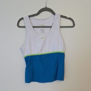 Nike White and Blue Tank Top